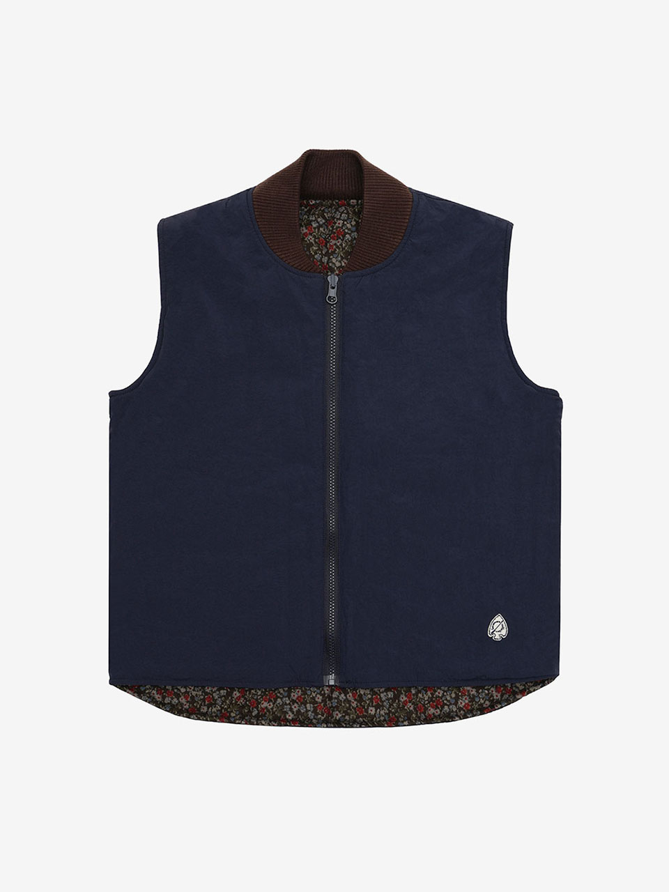 PATTERN QUILTED VEST - BROWN