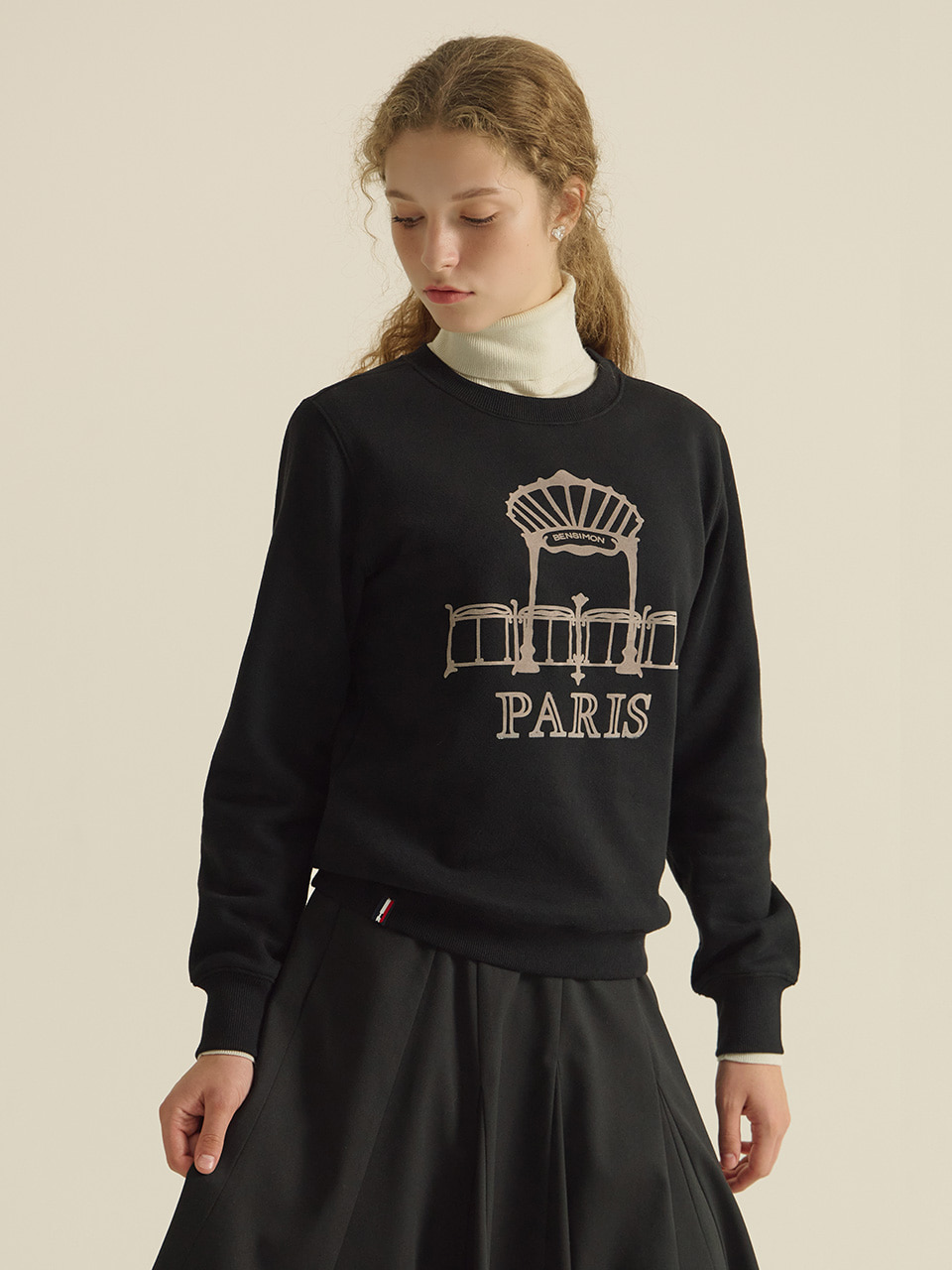 [LIMITED] DOUBLE PECHE SIGNATYRE SWEATSHIRTS (FOR WOMAN) - FRENCH BLACK