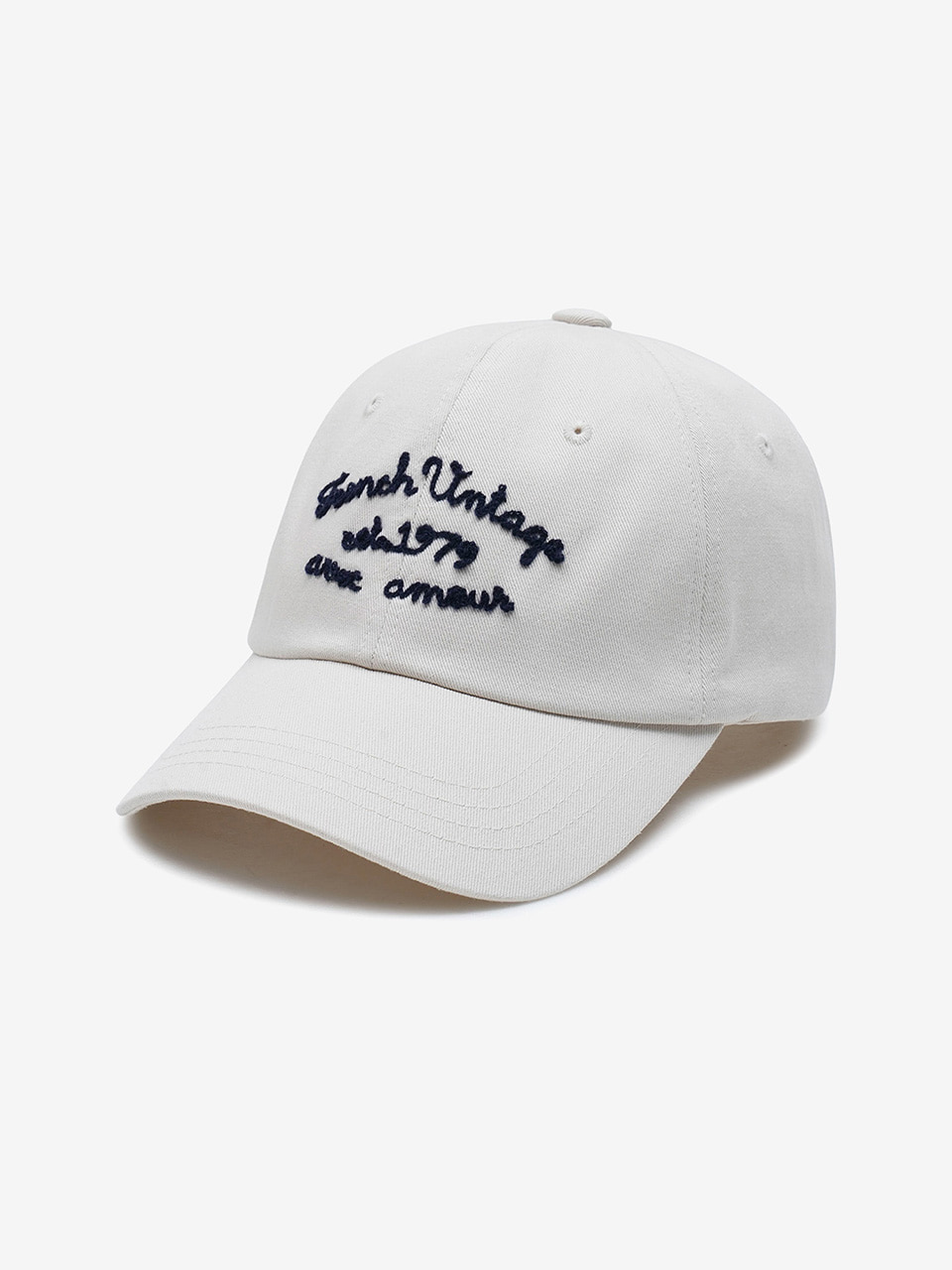 [24SS] FRENCH EMBROIDERY LOGO BALL CAP - IVORY